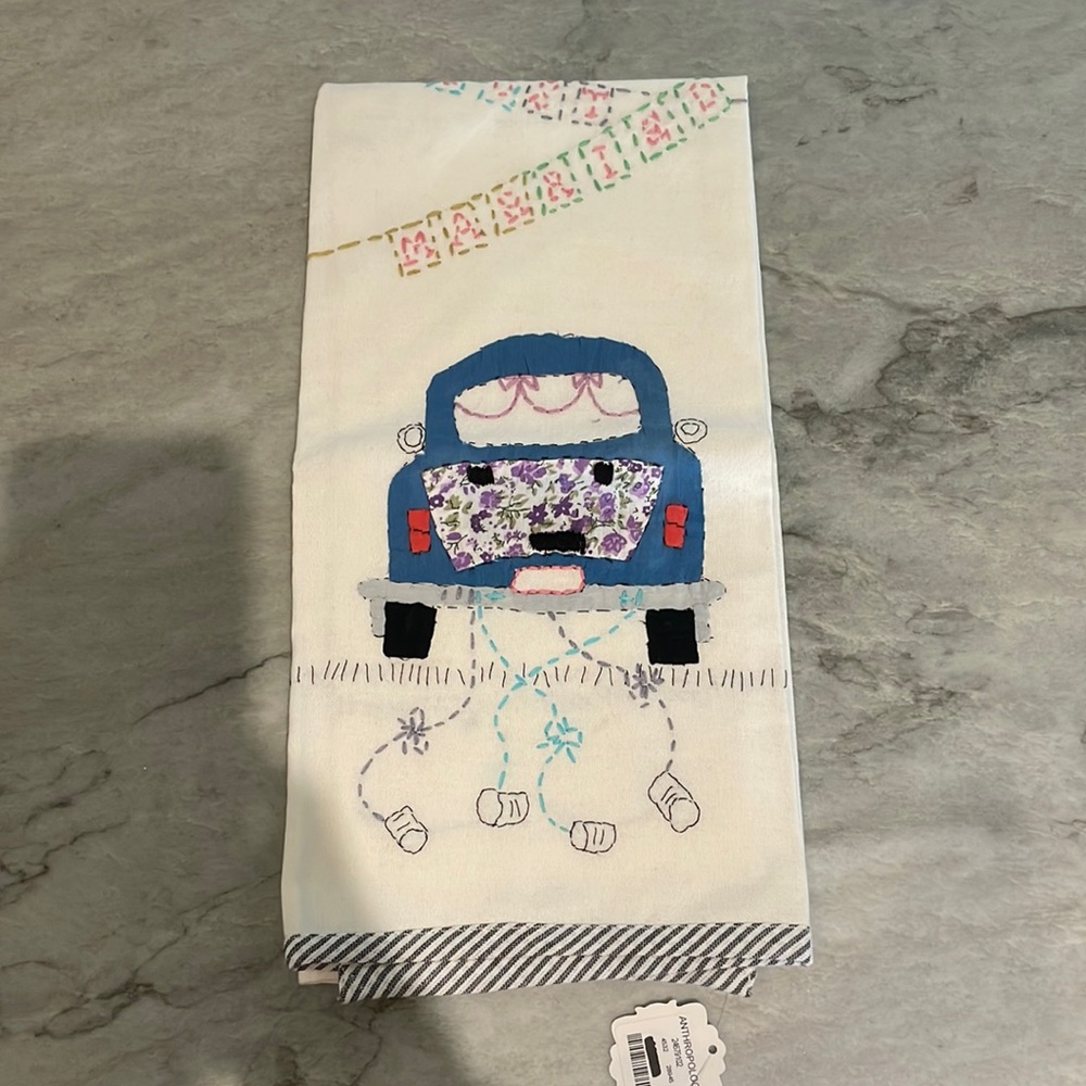 3 Anthropologie wedding themed kitchen towels - NWT